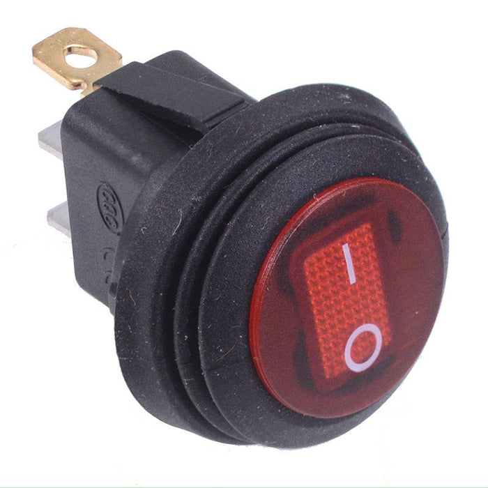 Red Illuminated On-Off Waterproof Rocker Switch SPST 230V