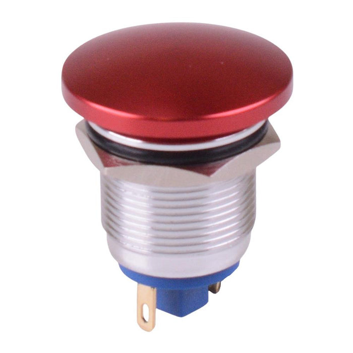 Red Mushroom Momentary 19mm Metal Push Button Switch IP65 NO