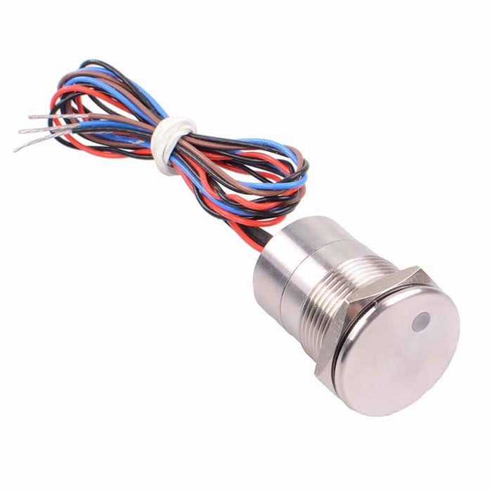 Red Dot LED Off-(On) 19mm Metal Momentary Piezo Switch NO SPST