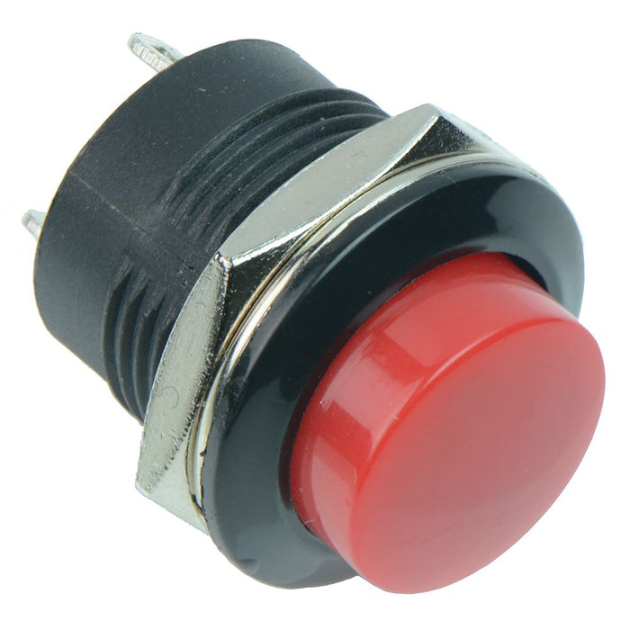 Red Off-(On) Low Profile Round 16mm Momentary Push Button Switch 3A SPST
