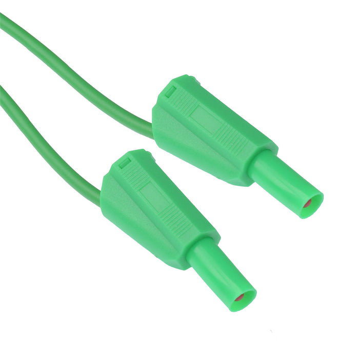 Green 4mm Shrouded Test Lead Plug 100cm