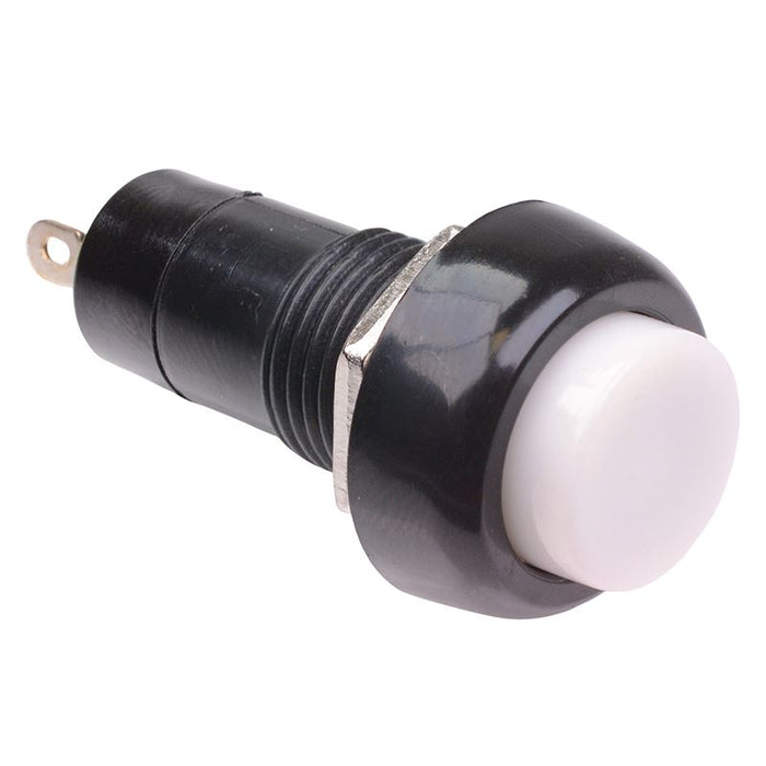 White On-Off Latching Round Push Button Switch 12mm SPST
