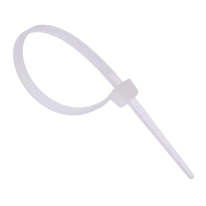 2.5mm x 100mm White Cable Tie - Pack of 100