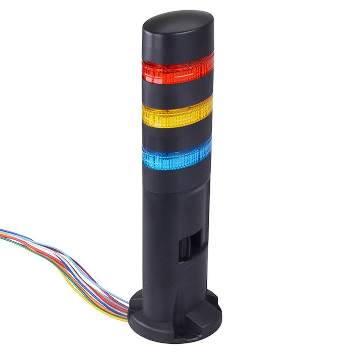 IDEC LD6A-3DZQB-RYS Red/Yellow/Blue Stack Light LED Tower with Sounder & Flasher Direct Mount 24VAC/DC
